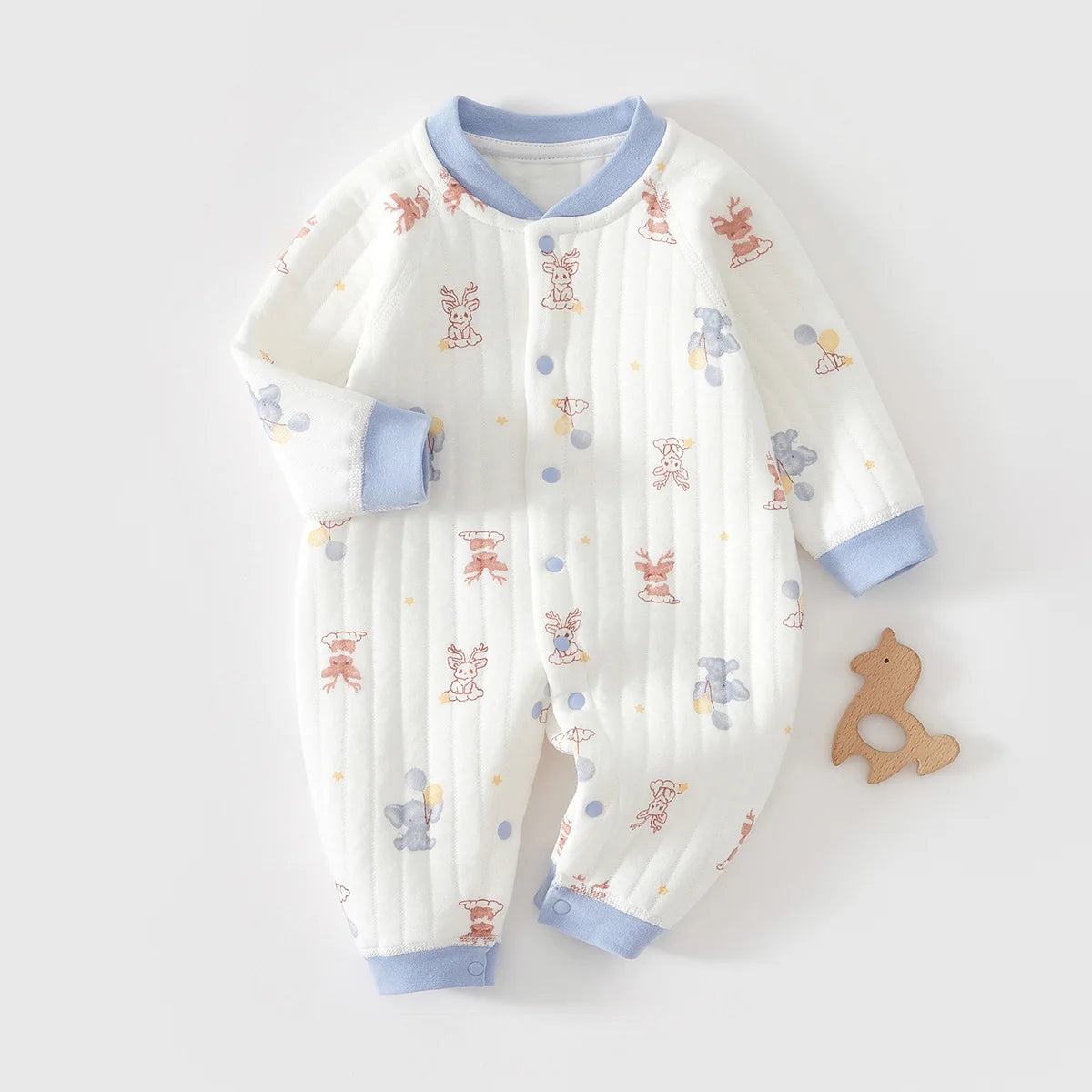 Baby Jumpsuit Clothes Winter Thickening 100% Cotton Boys Girls Cute Printed Bear Romper Infant Onesie Spring Trend 1-3-6-9-12M