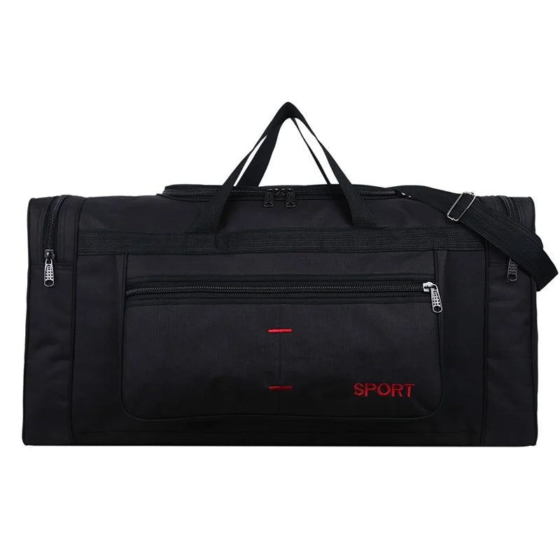 Large Capacity Folding Duffle Bag Travel Clothes Storage Bags Zipper Oxford Weekend Bag Thin Portable Moving Luggage Hand Bag