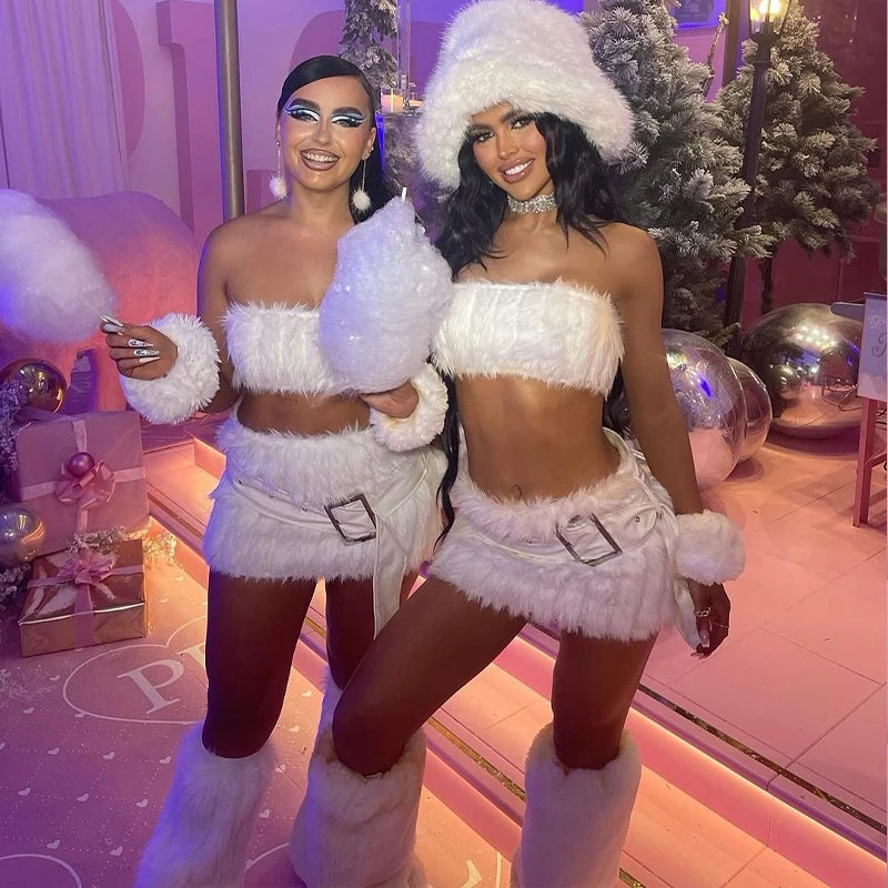 Autumn Plush Warm Sexy Women 2 Piece Set