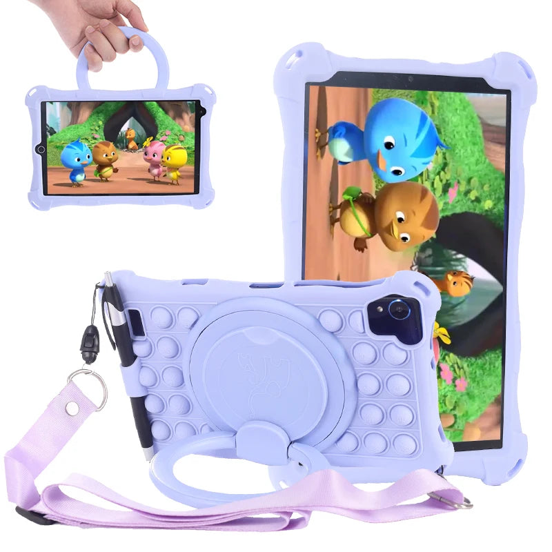 Soft Silicon Case for Hyundai HYtab Pro 8LA1 / Plus 8WB1 8.0 inch 360 Rotating Stand Tablet Push Bubble Shockproof Cover