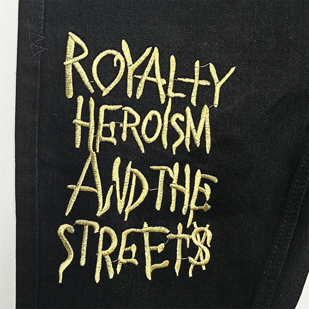 25SS New KSUBI Cross Jeans Men fashion High Street Black letter embroidery Old Patch Stretch Skinny Jeans Hip Hop Pencil Pants