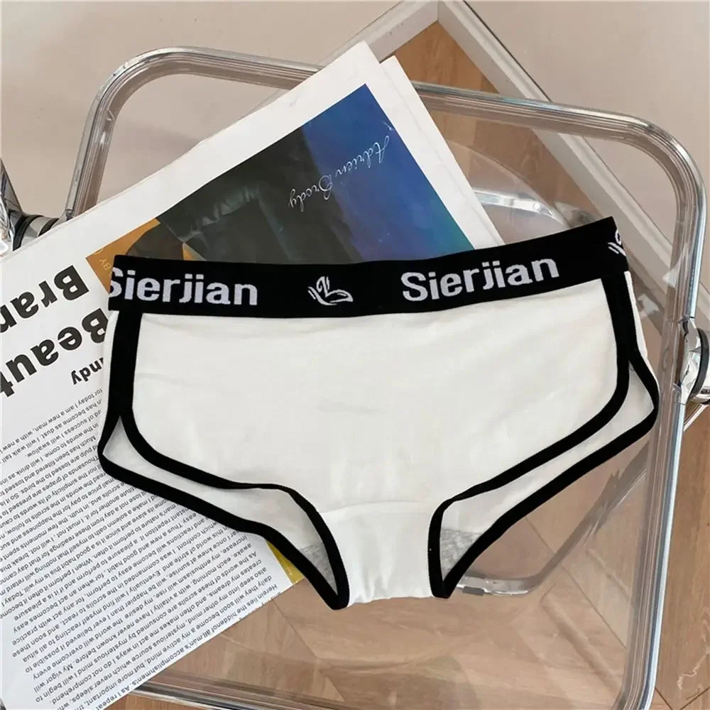 Sexy Women Cotton Boxers Underwear Seamless Panties Letter Sport Briefs Low Waist Female Comfort Underpant Lady Lingerie
