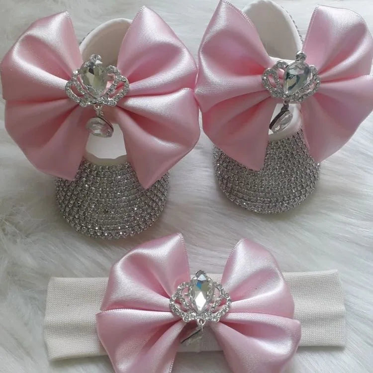 Dollbling Baby Girl Leopard Design Luxury Crown Jewelry Diamond Bling Ballerina Shoes First Communion Outfit Nursery Decoration