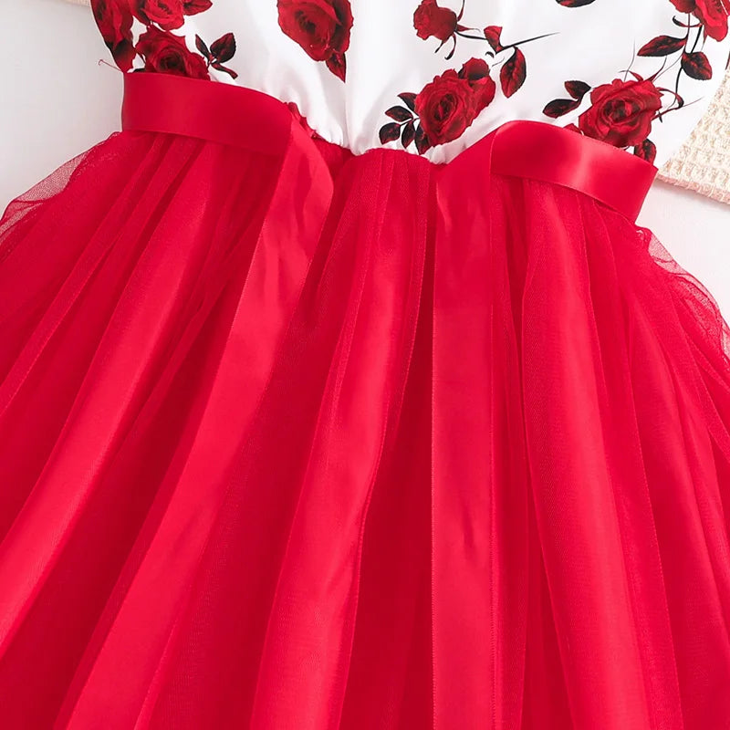 Girls Summer Clothes Casual Style Clothes Ruffles Printed Flower