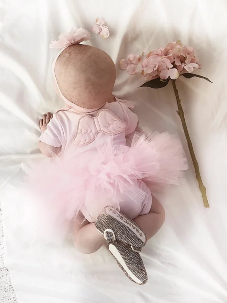 Dollbling Baby Girl Leopard Design Luxury Crown Jewelry Diamond Bling Ballerina Shoes First Communion Outfit Nursery Decoration