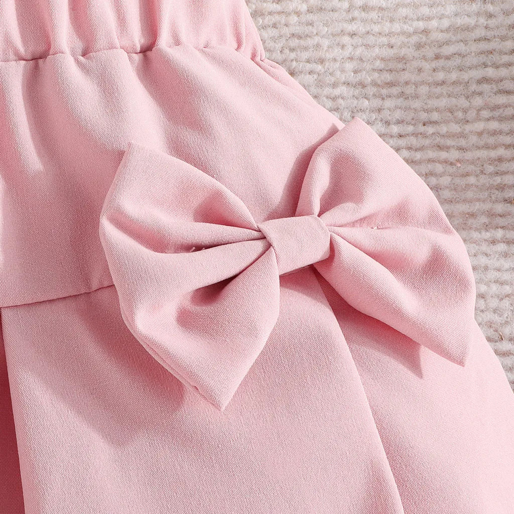 Terno For Kid Girl Puff Sleeve Blouse and Elastic Skirt Summer Outfit Toddler Infant Clothing Set Kids Wear