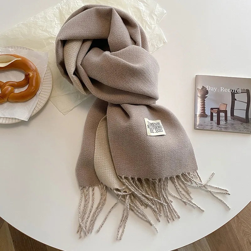 Ladies Scarf Women's Winter Scarves Black Scarf Warm Cashmere Red Black Scarf