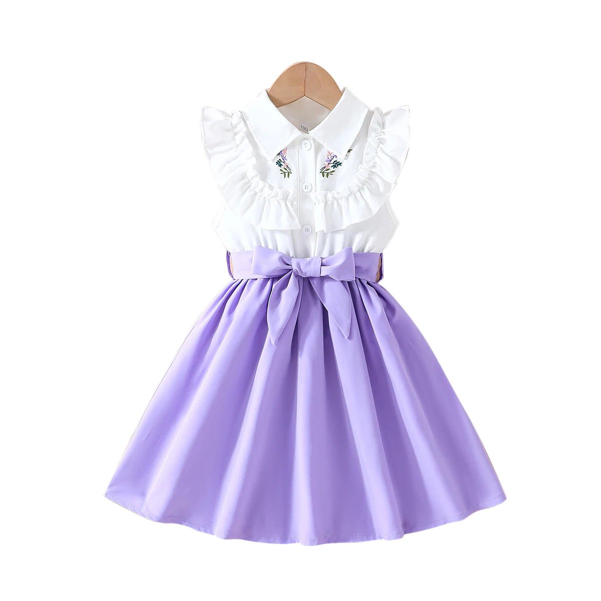 Dress For Kids 2-7 Years old Birthday Ruffled Embroidered Sleeveless Emerald Green Princess Dresses