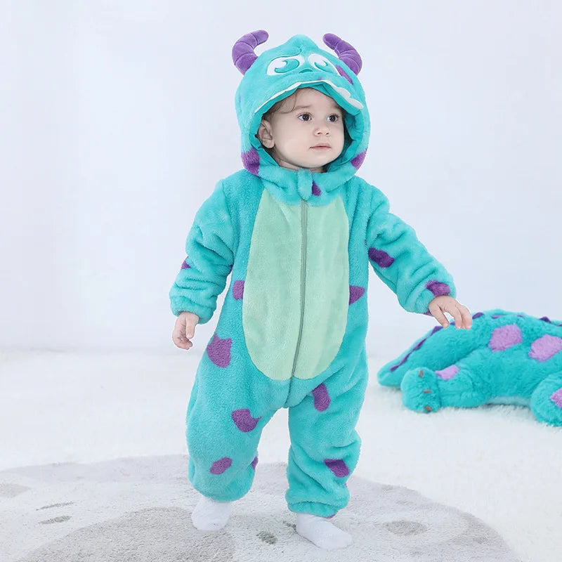 Baby Sully Romper Blue Warm Onesie Newborn Bebes Boy Girl Clothes Halloween Cow Costumes Cartoon Toddler Outfit Cute 0-3 Years