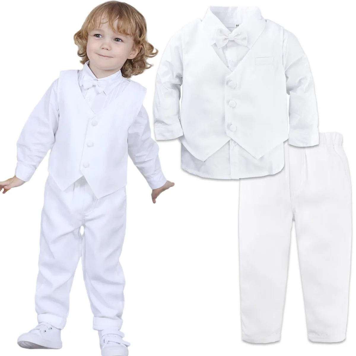 Baby Wedding Outfit Boy Toddler Baptism Suit Kids Birthday Party Easter Gift Clothes Infant Gentleman Xmas Clothing Set 3PCS