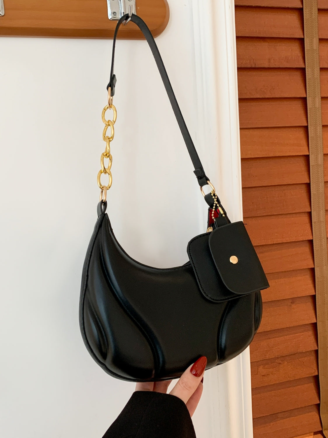 PU Leather Shoulder Bag with EarPods Bag