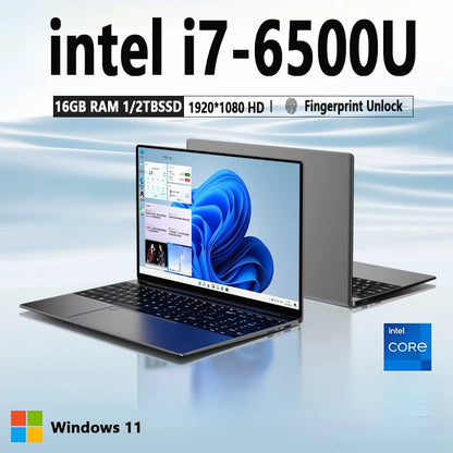 Portable Notebook Windows 11 Pro 15.6 inch  Laptop Computer HD Screen Intel Core i7-6500U 16GB RAM 1TB 2TB SSD  laptops PC