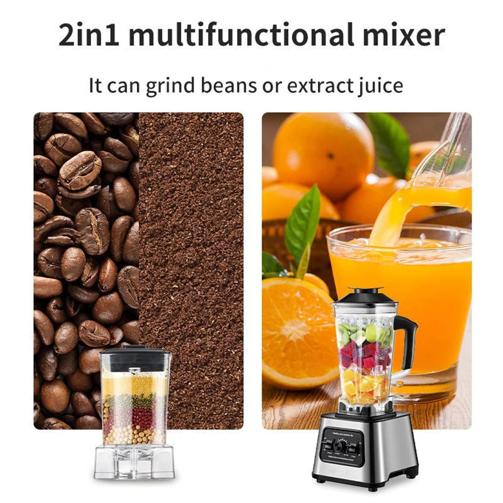 6000W Powerful Electric Blender Mixer Juicer Smoothie Maker Table Blenders 2.5L Container Food Processor Ice Fruit Blender Mixer