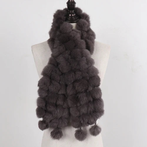 Women Winter Warm Real Rabbit Fur Scarf Hot Sale Natural Rabbit Fur Muffler 2024 Lady 100% Genuine Fur Scarves Wholesale Retail