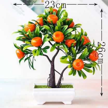 1Pc Artificial Fruit Orange Tree Bonsai Fruit Office Garden Desktop Party Decor Home Artificial Fake Potted Ornament