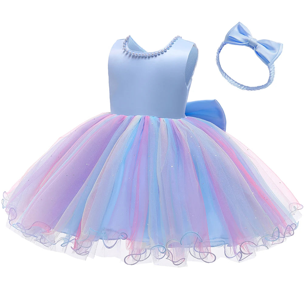 1st Year Birthday Dress Summer Newborn Baby Girls Dress For Baby Lace Dot Princess Dresse