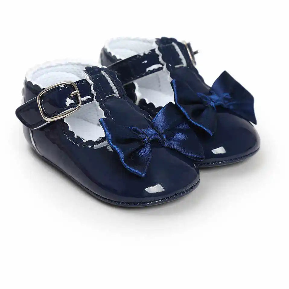 Newborn Baby Girls Shoes PU leather Buckle First Walkers Big Bow Summer Princess Shoes Party Wedding Baby Girl Shoes