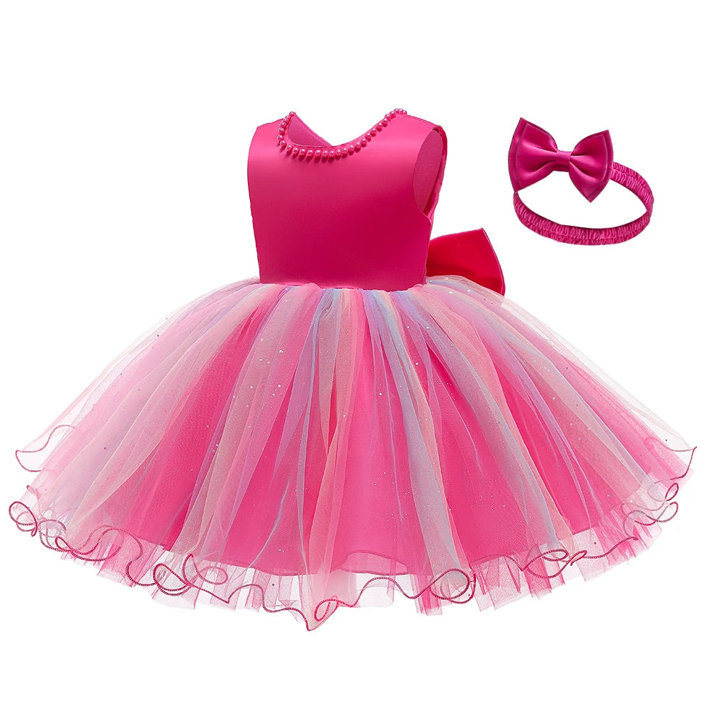 1st Year Birthday Dress Summer Newborn Baby Girls Dress For Baby Lace Dot Princess Dresse