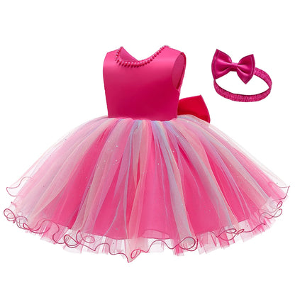 1st Year Birthday Dress Summer Newborn Baby Girls Dress For Baby Lace Dot Princess Dresse