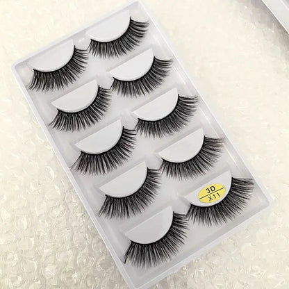 5 pairs makeup eyelashes soft fluffy lashes false eyelashes dramatic 3d mink lashes lash extension make up cilio faux cils H13