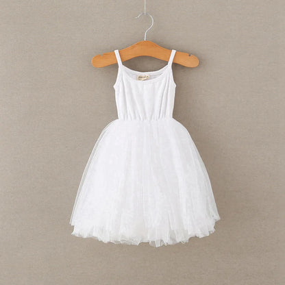 Girls Summer Sleeveless Dress 3 4 7 8 Years Kids Casual Tutu Dresses Outfits Children Lace Mesh Birthday Party Dress for Girls