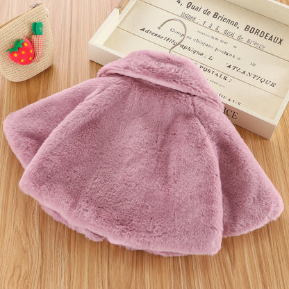 Baby Girl Clothes Winter Jacket Girl Wool Sweater Toddler Windbreaker Fall Winter Warm Cloak Cardigan Bow-Knot Coat Clothes