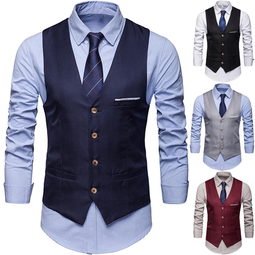 I -Jewelry S-6XL Mens Suit Vest Male Waistcoat Gilet Homme Casual Sleeveless Formal Business Vest chaleco hombre