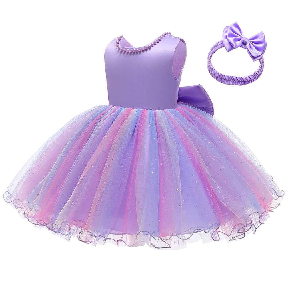 1st Year Birthday Dress Summer Newborn Baby Girls Dress For Baby Lace Dot Princess Dresse