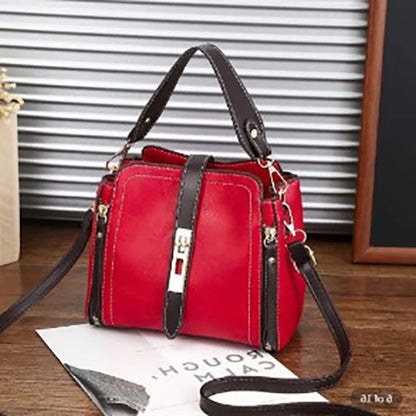 New Arrival PU Leather Bucket Shoulder Bags for Women Solid Color Crossbody Small Handbag Zipper