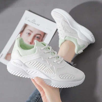 Women shoes running shoes wild breathable single net shoes women fashion trend student sneaker casual shoes white shoes