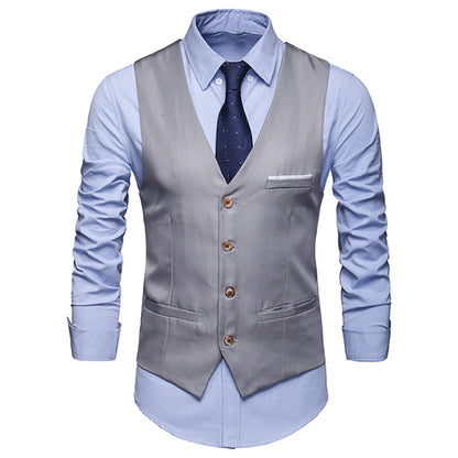 I -Jewelry S-6XL Mens Suit Vest Male Waistcoat Gilet Homme Casual Sleeveless Formal Business Vest chaleco hombre