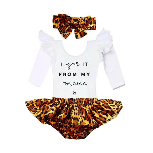 Citgeett Fall Autumn 3PCS Newborn Baby Girl Clothes Ruffle Romper Top Leopard Skirts Fall Outfits Set