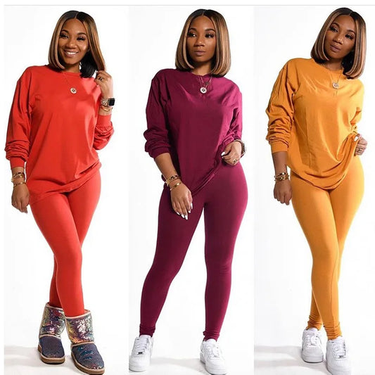 new two piece set women 2 piece set stacked leggings clothes for women outfits stacked pants tracksuit