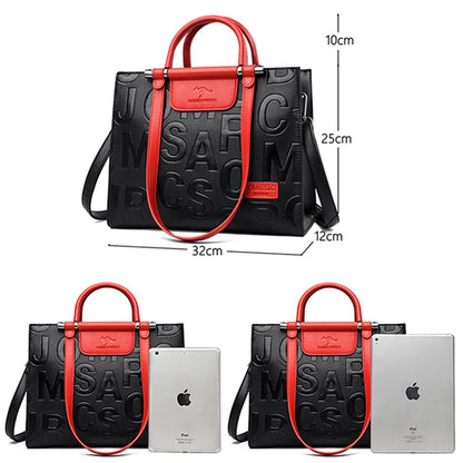Ladies Quality Leather Letter Shoulder  Luxury Handbags Women Bags Designer Fashion Large Capacity Tote Bag