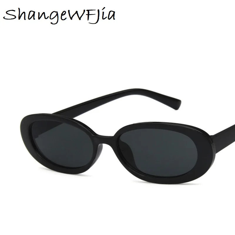 Vintage Oval  Sunglasses Women Luxury Brand Designer Small Oval Sun Glasses Retro Black Red Glasses ladies Goggle