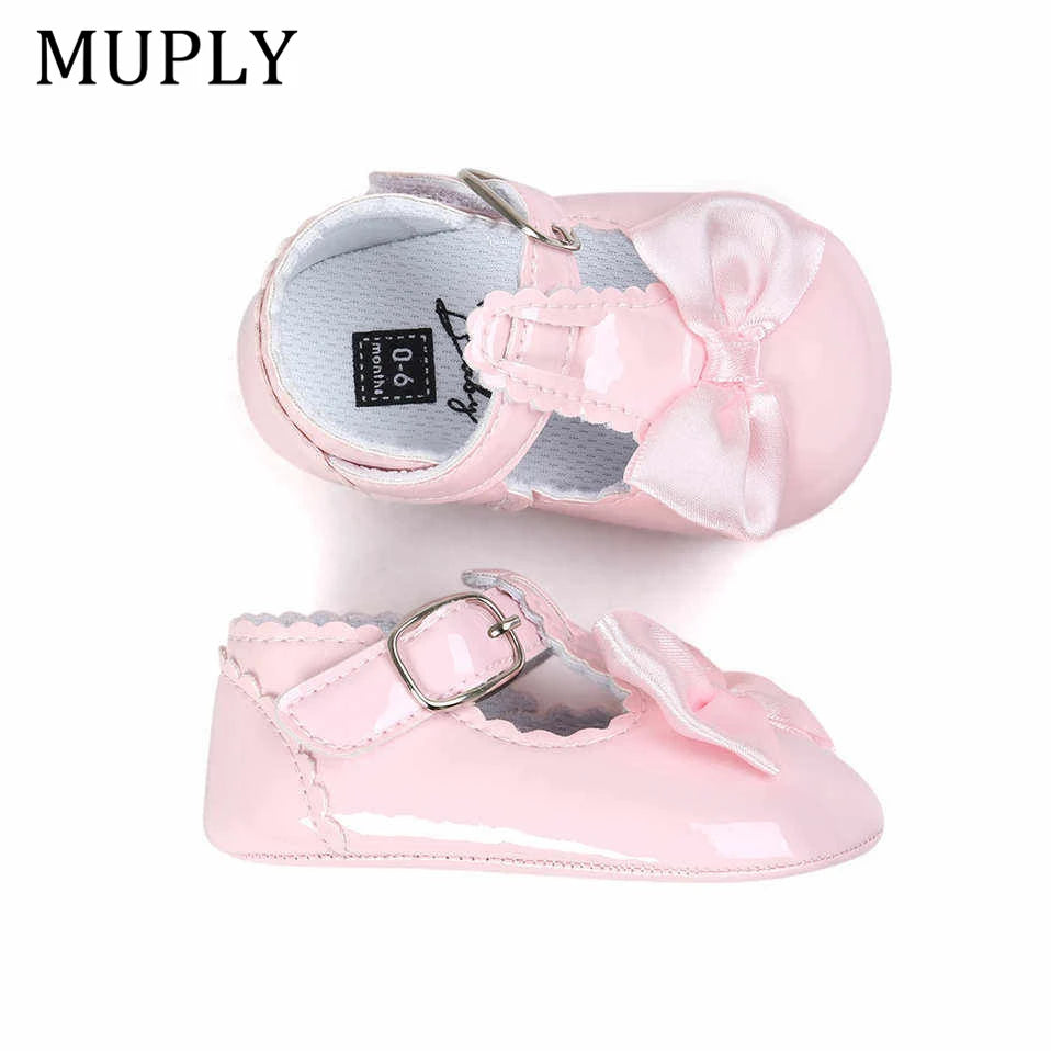 Newborn Baby Girls Shoes PU leather Buckle First Walkers Big Bow Summer Princess Shoes Party Wedding Baby Girl Shoes