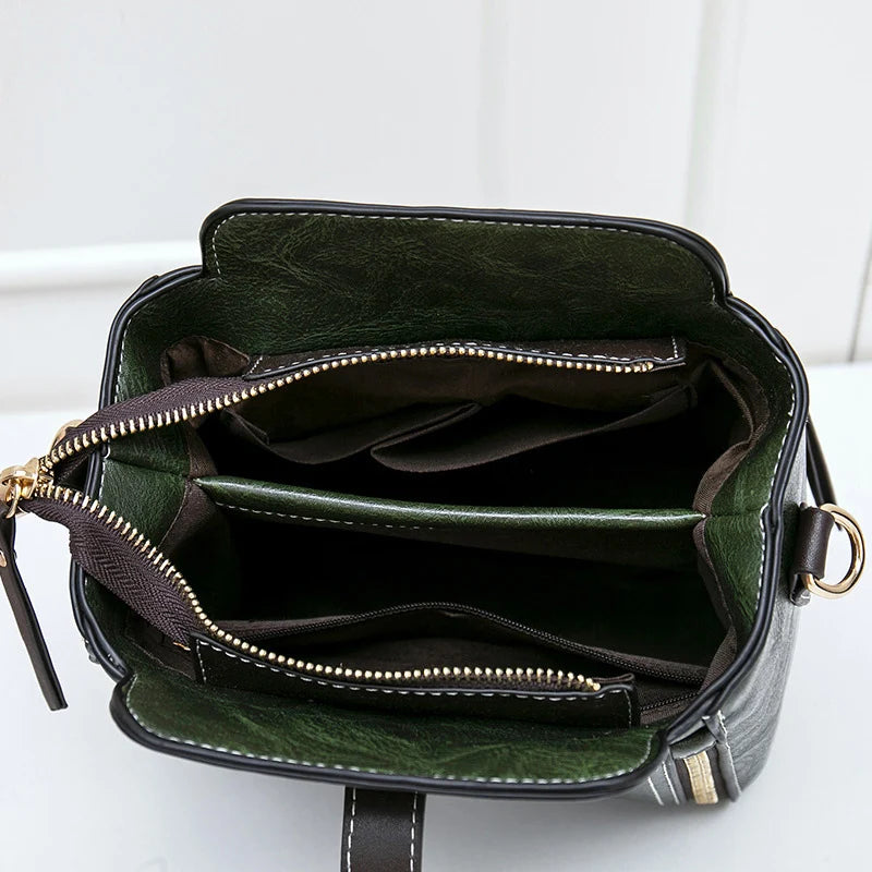 New Arrival PU Leather Bucket Shoulder Bags for Women Solid Color Crossbody Small Handbag Zipper