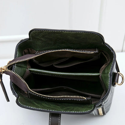 New Arrival PU Leather Bucket Shoulder Bags for Women Solid Color Crossbody Small Handbag Zipper