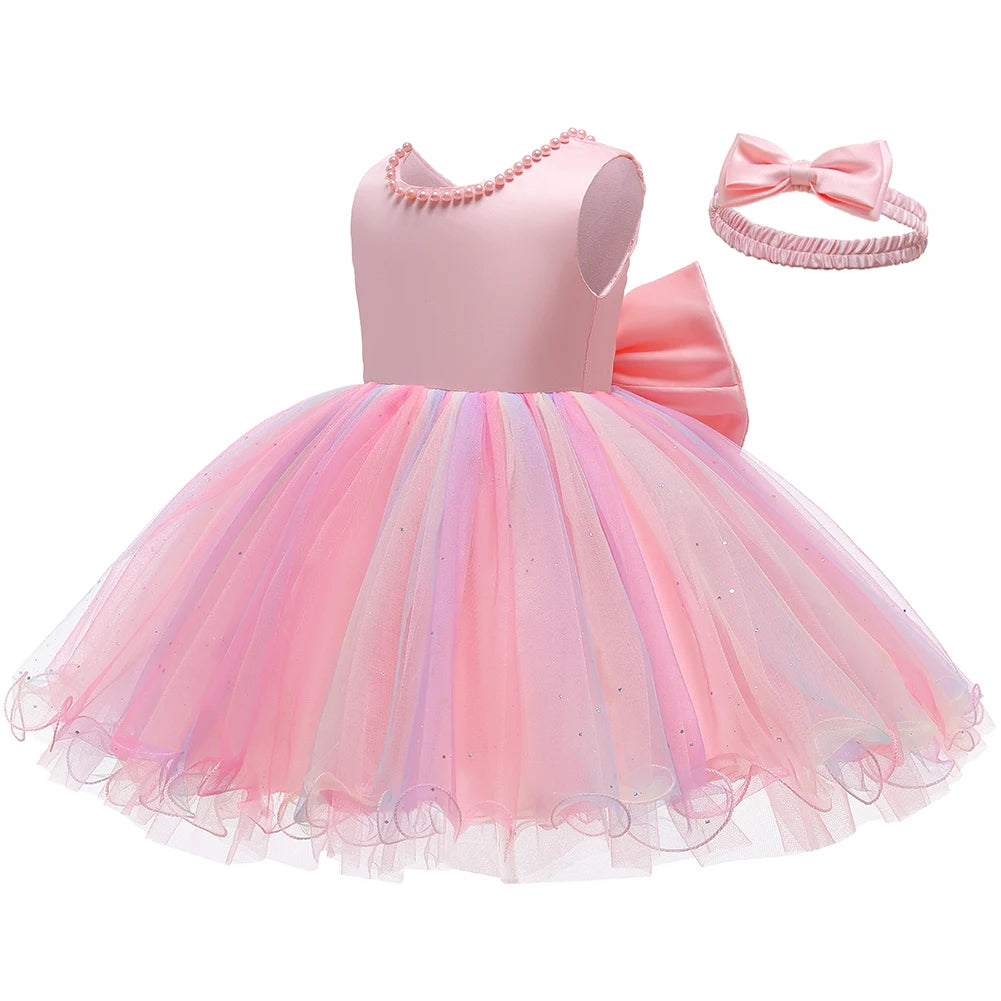 1st Year Birthday Dress Summer Newborn Baby Girls Dress For Baby Lace Dot Princess Dresse