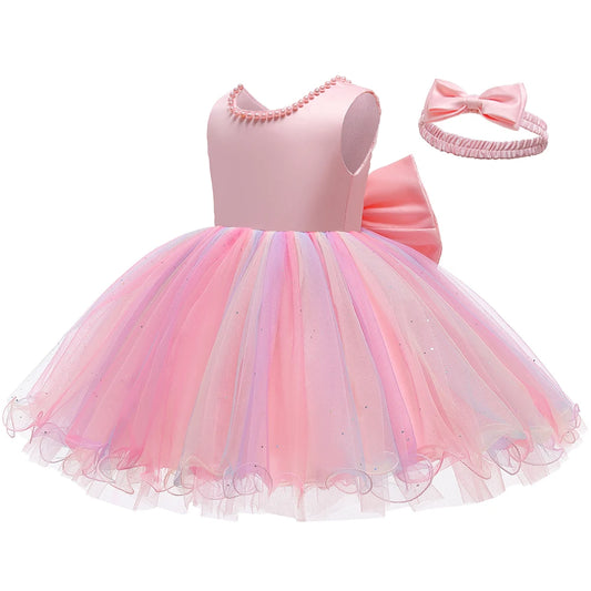 1st Year Birthday Dress Summer Newborn Baby Girls Dress For Baby Lace Dot Princess Dresse