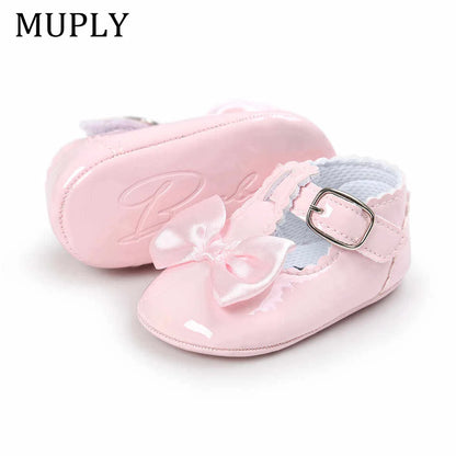 Newborn Baby Girls Shoes PU leather Buckle First Walkers Big Bow Summer Princess Shoes Party Wedding Baby Girl Shoes