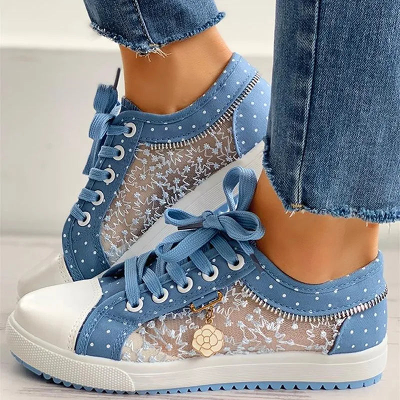 Girls Shoes Women Sneakers Spring/autumn 2024 New Denim Sneakers Woman Designer Zipper Student Sport Shoes Vulcan Espadrilles