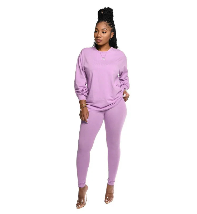 new two piece set women 2 piece set stacked leggings clothes for women outfits stacked pants tracksuit