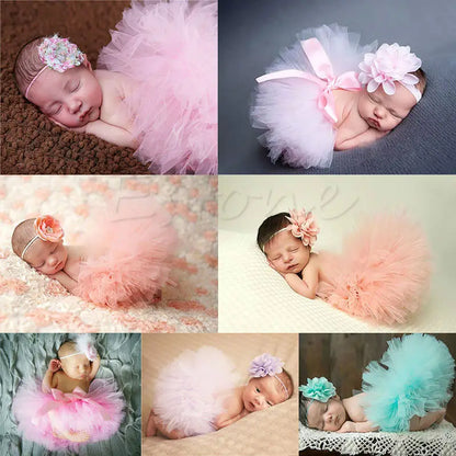 New Cute Toddler Newborn Baby Girl Tutu Skirt & Headband Photo Prop Costume Outfit Oct2 #330