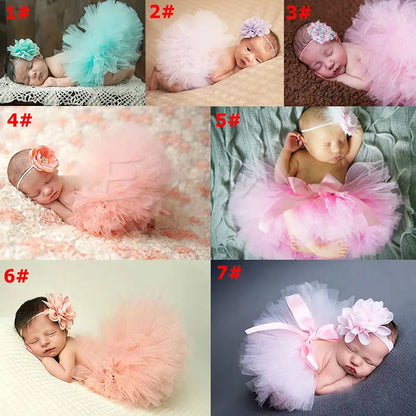 New Cute Toddler Newborn Baby Girl Tutu Skirt & Headband Photo Prop Costume Outfit Oct2 #330