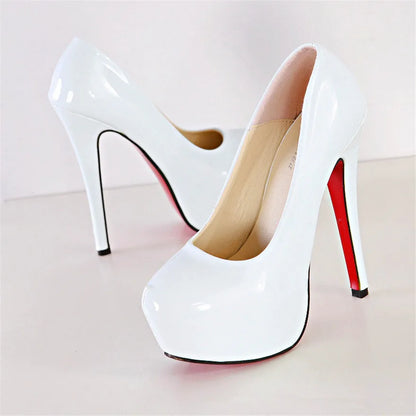 Big Size 35-45 Sexy Platform Female Party Pumps Stiletto Wedding Fashion Patent Leather High Heels Shoes