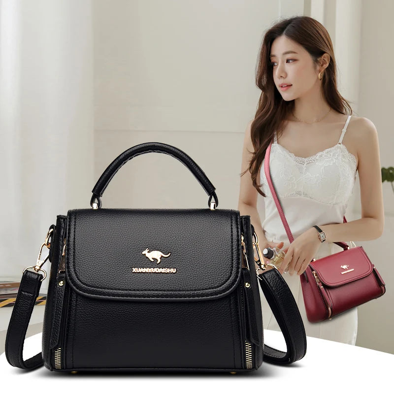 Fashion Leather Designer Crossbody Shoulder Bags For Women 2024 High Quality Ladies Handbag And Purse Casual Totes Messenger Bag