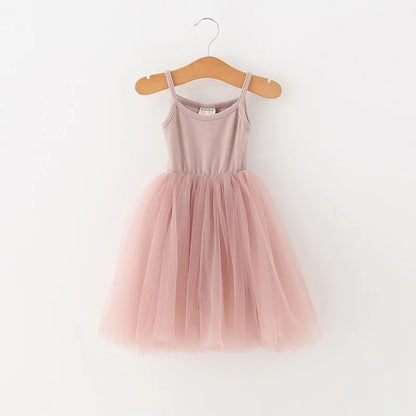 Girls Summer Sleeveless Dress 3 4 7 8 Years Kids Casual Tutu Dresses Outfits Children Lace Mesh Birthday Party Dress for Girls