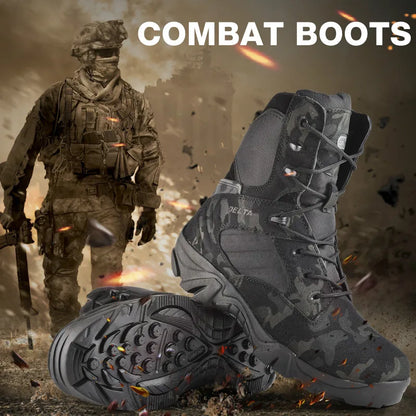 Camouflage Men Boots Work Safty Shoes Men Desert Tactical Military Boots Autumn Winter Special Force Army Ankle Boots Men