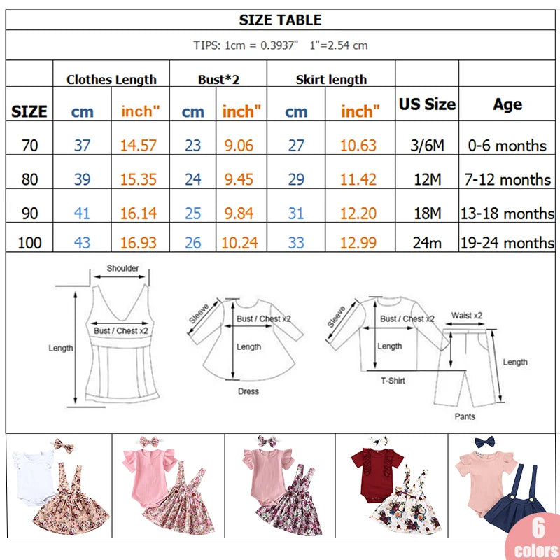 3Pcs Summer Newborn Baby Girl Clothes Set Short Sleeve Romper Floral Dress Overalls Headband Toddler Infant Clothing Cute Outfit